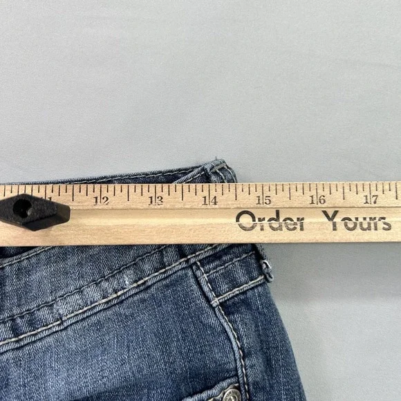 Seven7 Jeans Womens 4 Blue Slim Straight Mid Rise Distressed Stretch Denim - Picture 8 of 12